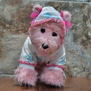 Build A Bear Pink Scotty Dog Plush Shirt Pants Rhinestone Bone Collar Yorkie Stu